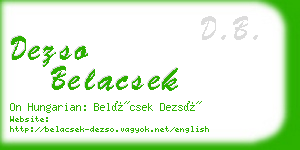 dezso belacsek business card